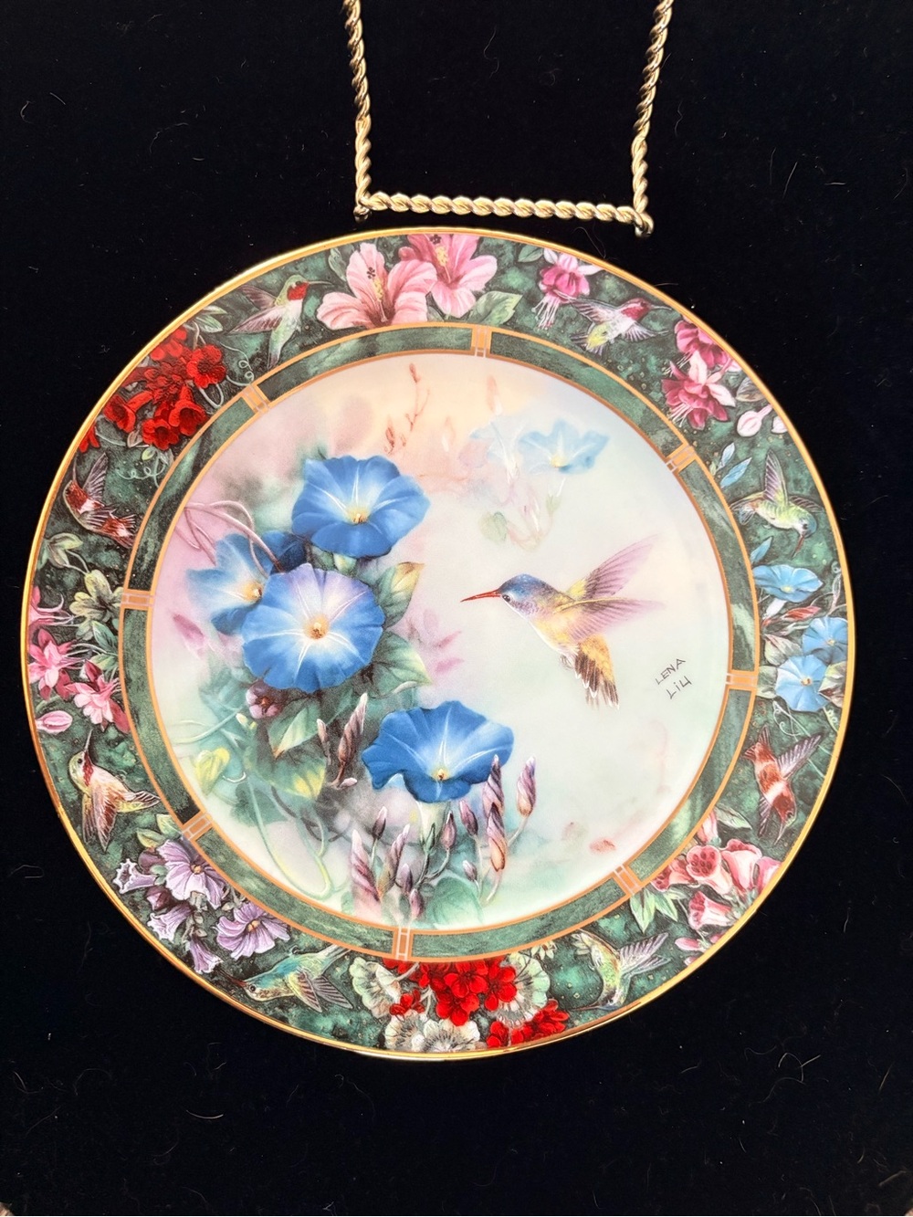 3 Collectors set Decorative Hummingbird Floral Collector Plate -8inch